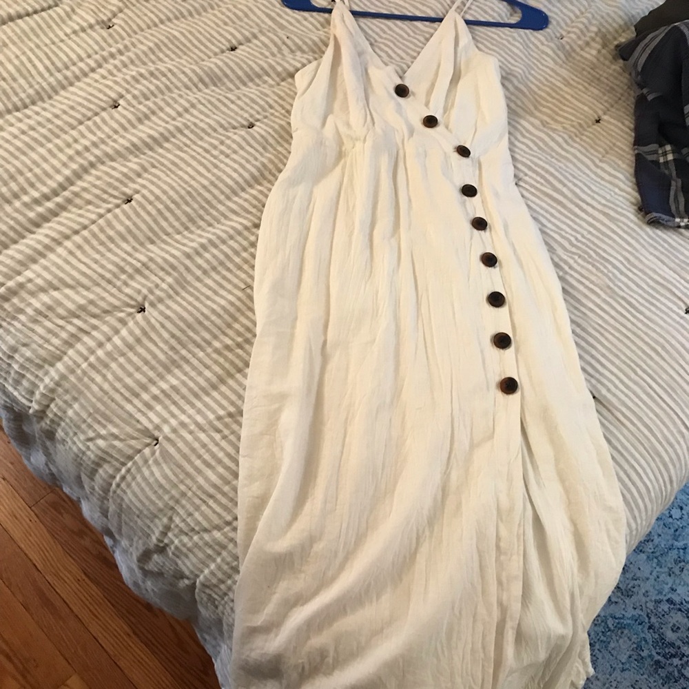 Urban Outfitters White Button Down Midi Dress